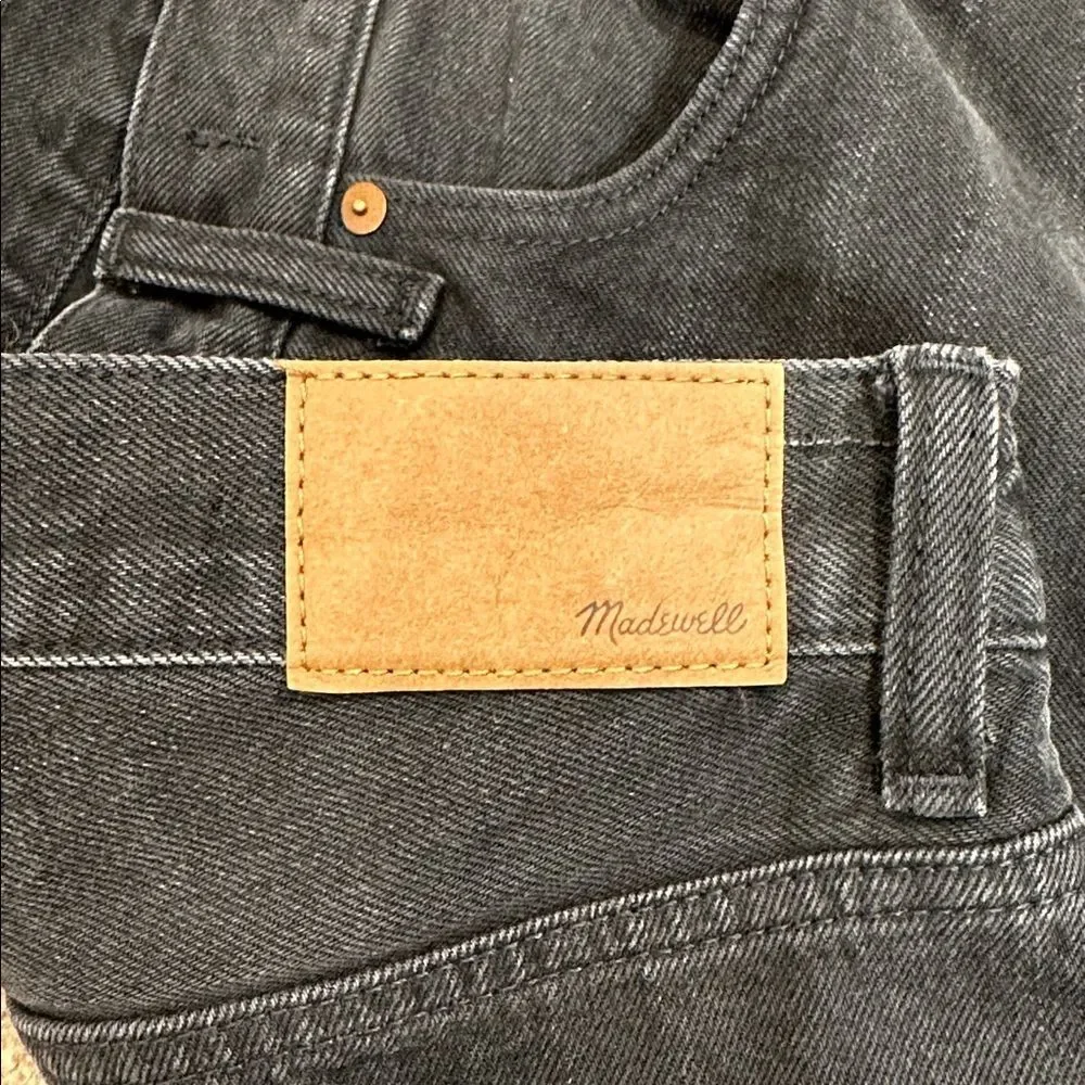 Madewell Black Kent Wash Low Slung Straight 100% Cotton Jeans Women Size 29